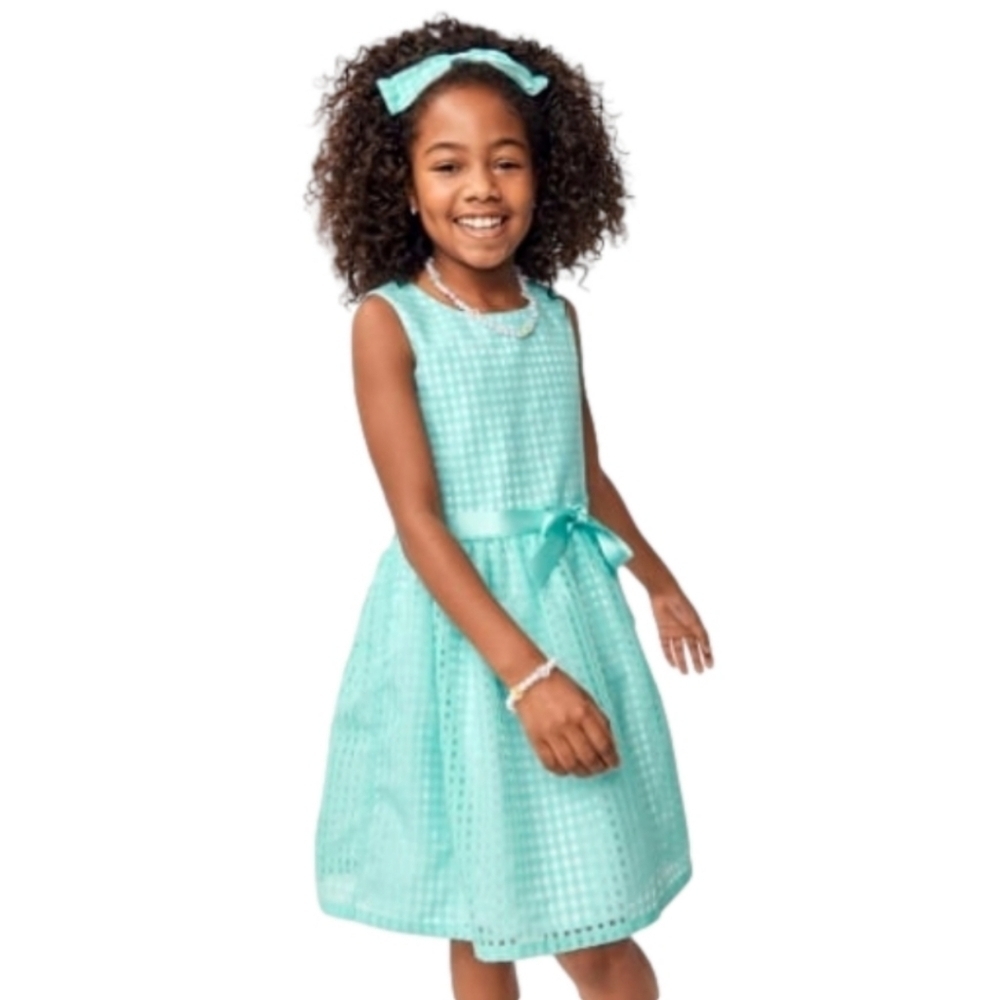 The Children’s Place Gingham Festive Holiday Party Pretty Dress - Girl's